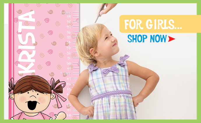 Shop for Custom Girls Growth Chart Designs at My First Growth Chart